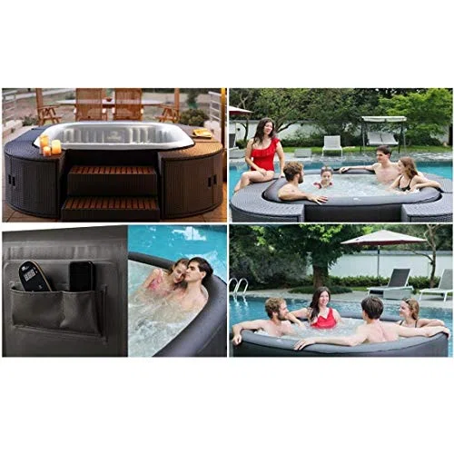 Bagno Italia Minipiscina gonfiabile idromassaggio 185 cm autogonfiante capienza 5 6 posti con 132 getti e uvc sanificazione spa relax giardino Mspa