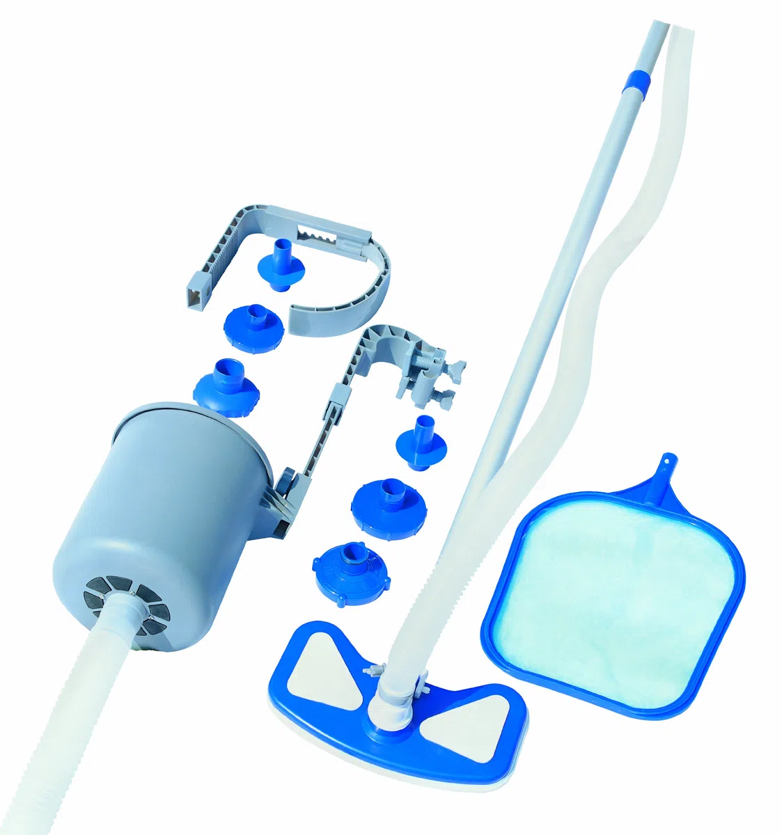 KIT MANUTENZIONE PULIZIA PISCINA C/SKIMMER ASTA+ASPIRATORE+RETINO "BESTWAY" art.58237