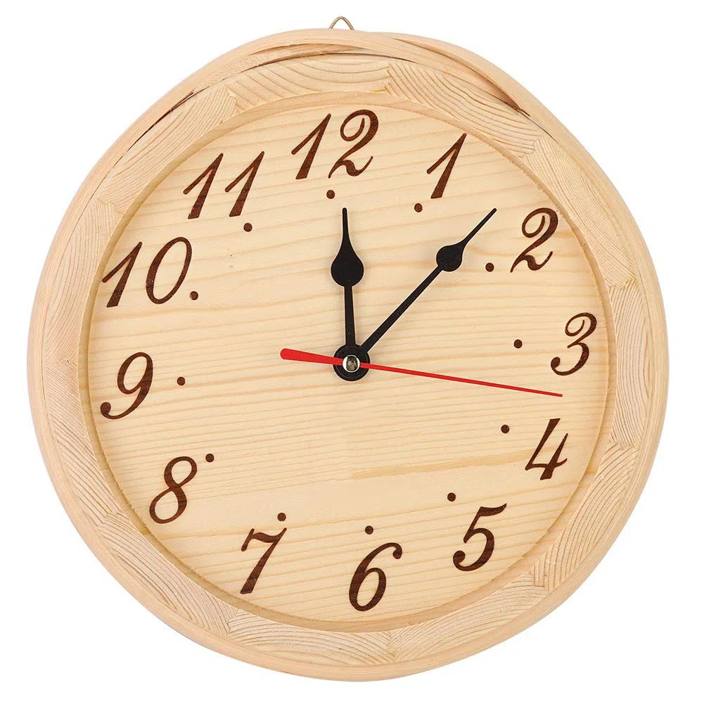 Gavigain Orologio da parete in legno per la sauna, orologio da parete degli accessori per la stanza della sauna orologio da parete in legno rotondo orologio da parete in legno semplice timer per la st