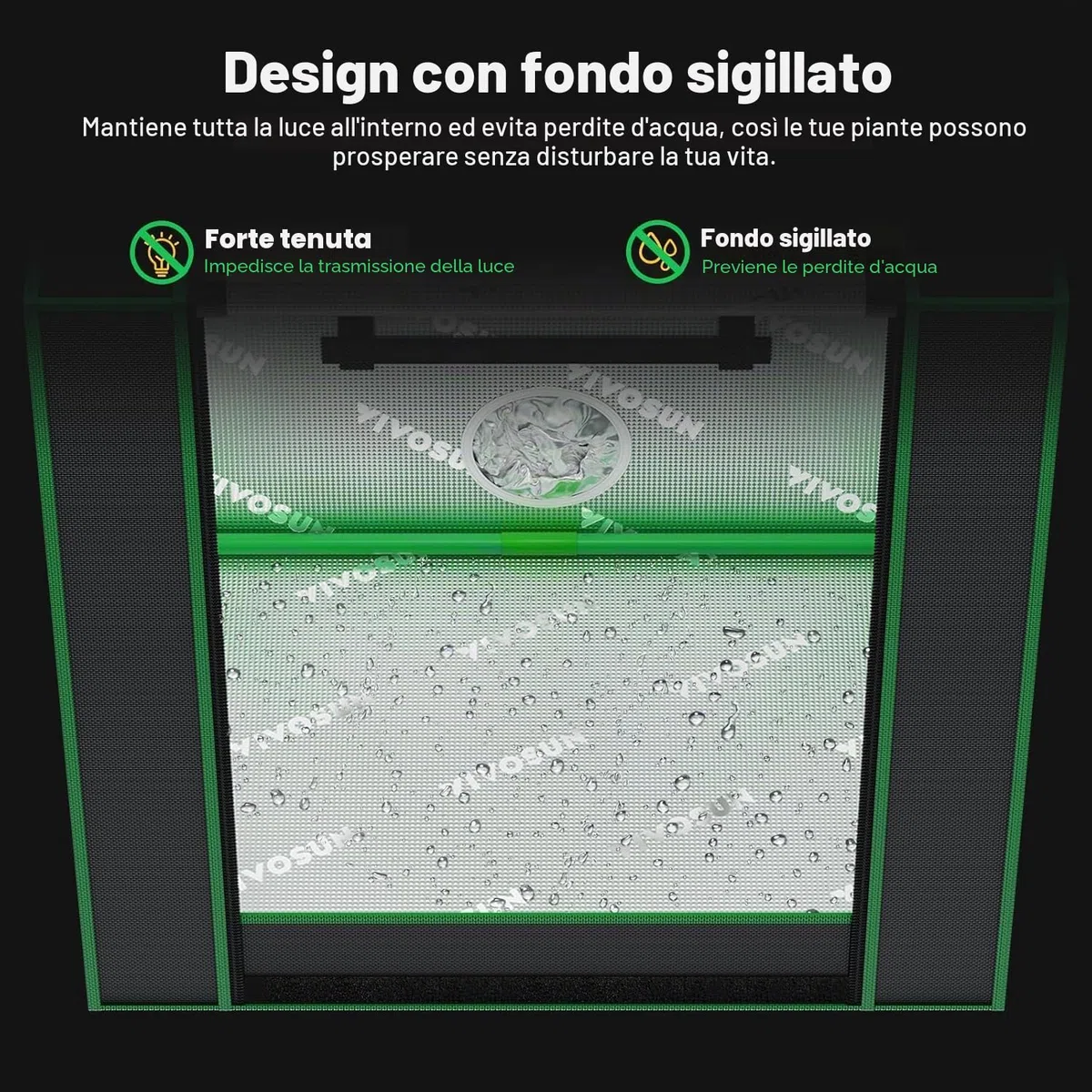 VIVOSUN Piccola Tenda daColtivazione per Aerogarden,Sistema di Coltivazione Idroponica, 50x36x54cm, Altamente Riflettente, in mylar, con finestra di Ventilazione
