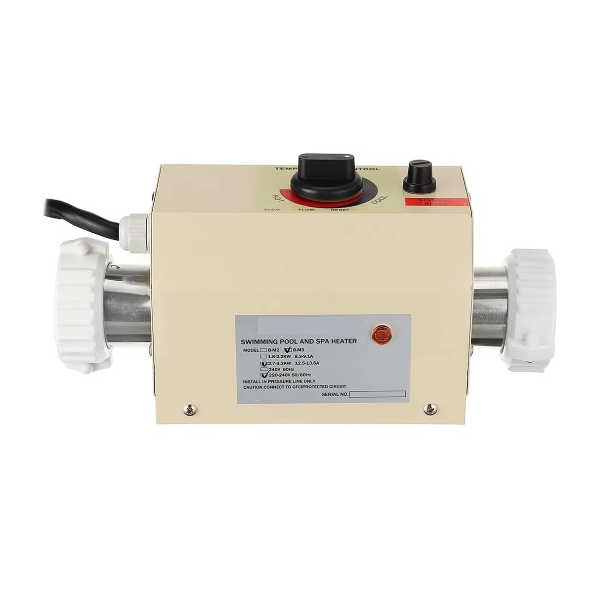 Pompa di Calore elettrica for Piscina da 3,3 kW, termostato for scaldabagno Invernale for Bagno Caldo, Spa Esterna Riscaldamento rapido ed efficiente