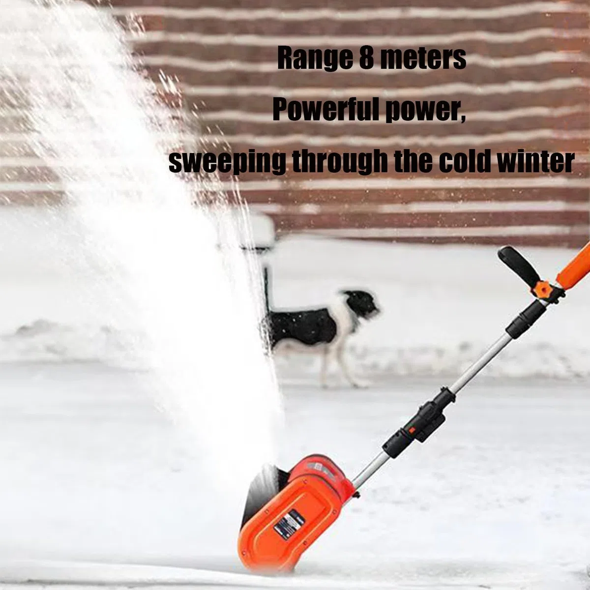 Spazzaneve elettrico portatile senza fili con manico ausiliario, batteria e caricabatterie per una rimozione efficiente della neve