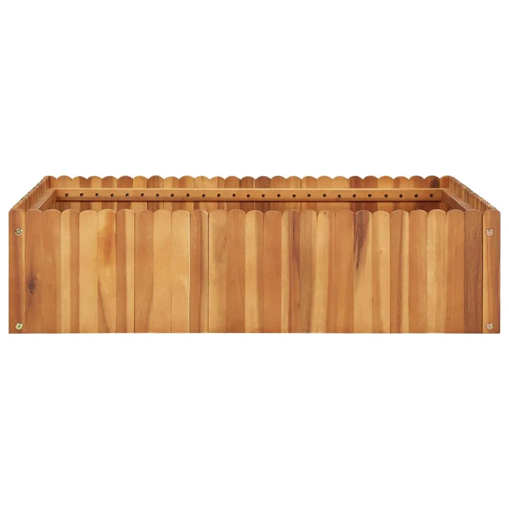 vidaXL Letto Rialzato da Giardino Fioriera Rustica Naturale Aiuola Elegante Portafiori Piante Vaso Giardinaggio 100x100x25 cm Legno Massello di Acacia