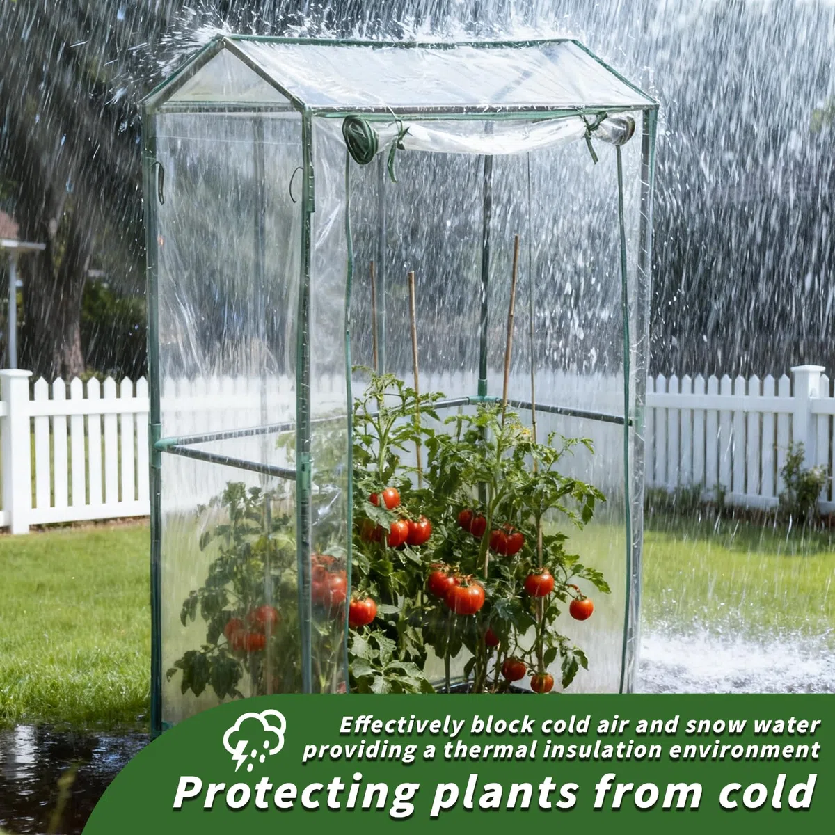Chiaro PVC Piccolo Copertura della Casa, 100x50x150cm, Serra da Giardino, Serra da Balcone, per Prevenire Danni alle Piante Causati dal Gelo, Cornice non Inclusa