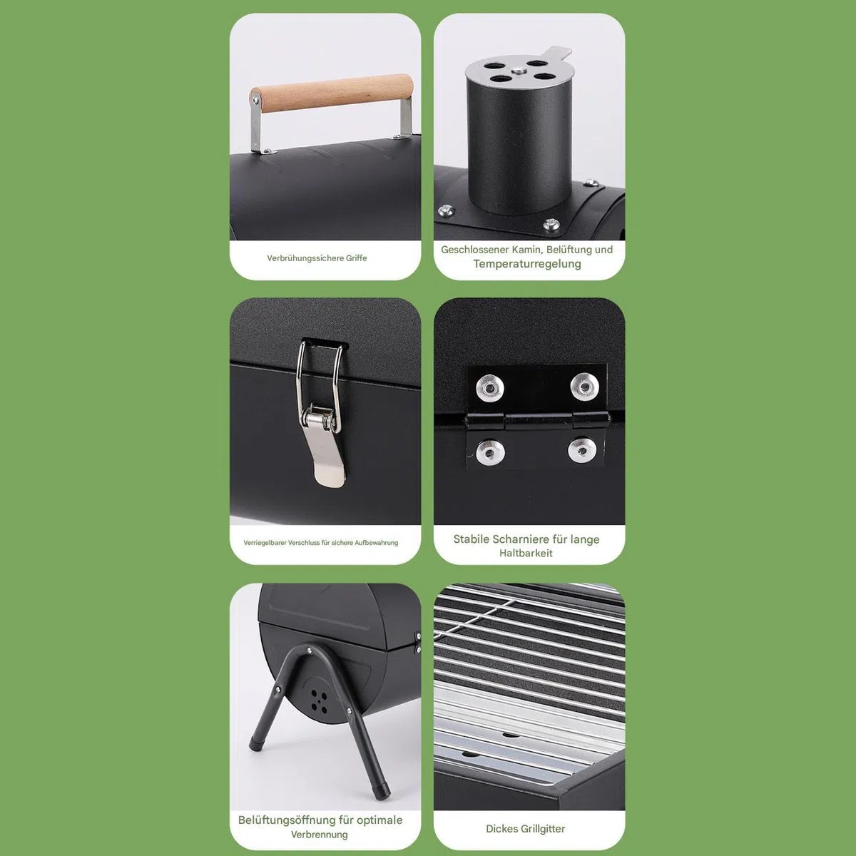 Barbecue a carbonella portatile regolabile – Tablet op Outdoor Barbecue Fumatore | Multifunzionale metallo barbecue | Barbecue a canna per porta cortile posteriore casa balcone campeggio terrazza