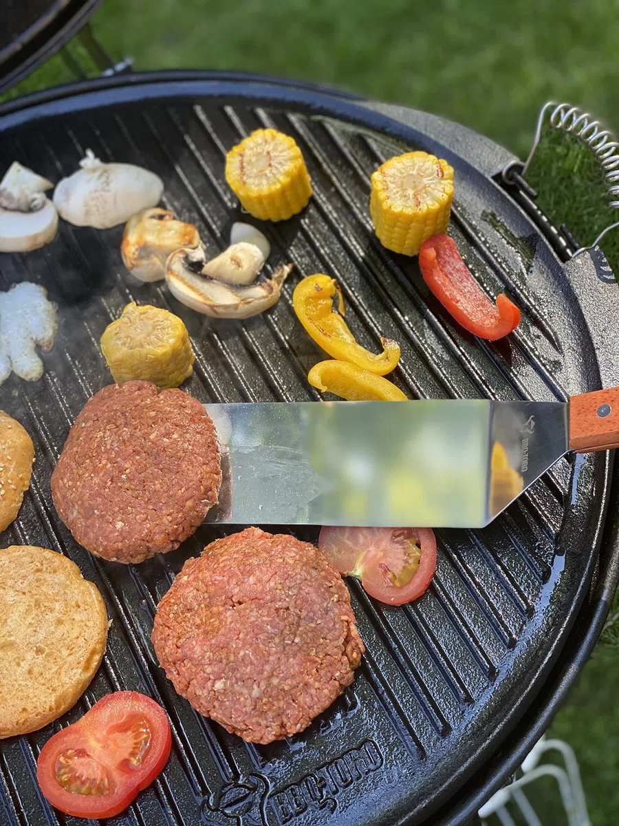 BBQ-Toro Piastra grill in ghisa con manici, diametro 53 cm, piastra reversibile, smaltata, accessorio per barbecue a gas, piastra smaltata per barbecue, barbecue a sfera, barbecue a carbonella