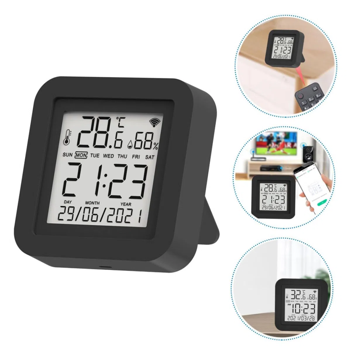 Hemobllo Misuratore di Umidità Digitale per Uso Domestico Termometro Elettrico Display Ampio Strumento per Casa Ufficio Serra e Laboratorio Realizzato Materiali Sicuri e Affidabili
