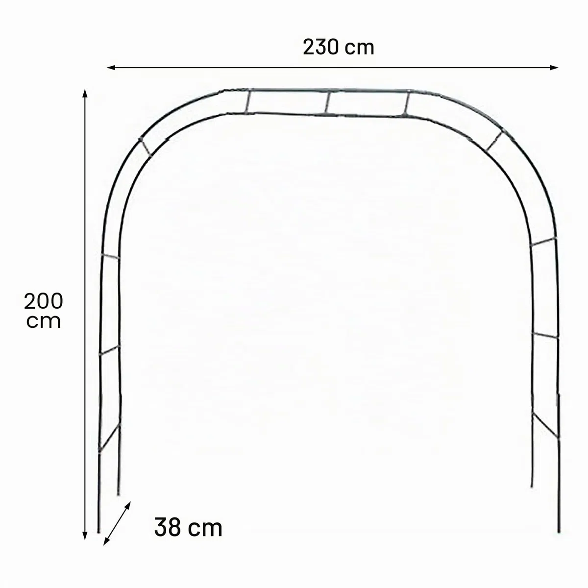 Arco da giardino, grande pergolato in metallo pergolato per matrimonio arco da giardino per varie piante rampicanti o cortile, prato, decorazione per feste di nozze