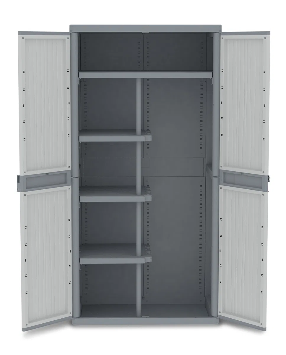 Terry, Jumbo 3900 UW, Armadio da Esterno Interno a Due Ante, Divisorio Verticale, 4 Ripiani Interni. Materiale: Plastica, Dimensioni: 89,7x53,7x180 cm