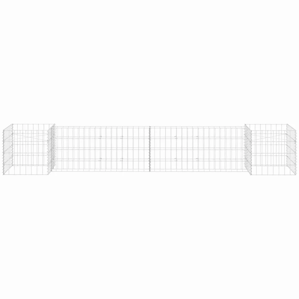 vidaXL Gabbione per Fioriera ad H Gabbia Rete per Aiuola Accessori Arredo da Giardino Giardinaggio Orto Rialzato in Filo di Acciaio 260x40x40 cm