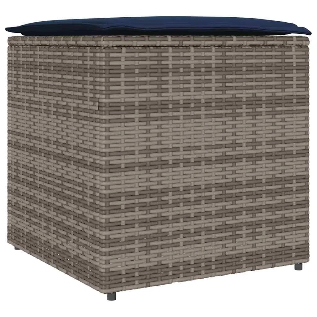Scatola per cuscini in polyrattan, 50 x 50 cm, con spazio di archiviazione e stoccaggio per cuscini da giardino, spaziosa scatola per mobili da terrazza e accessori