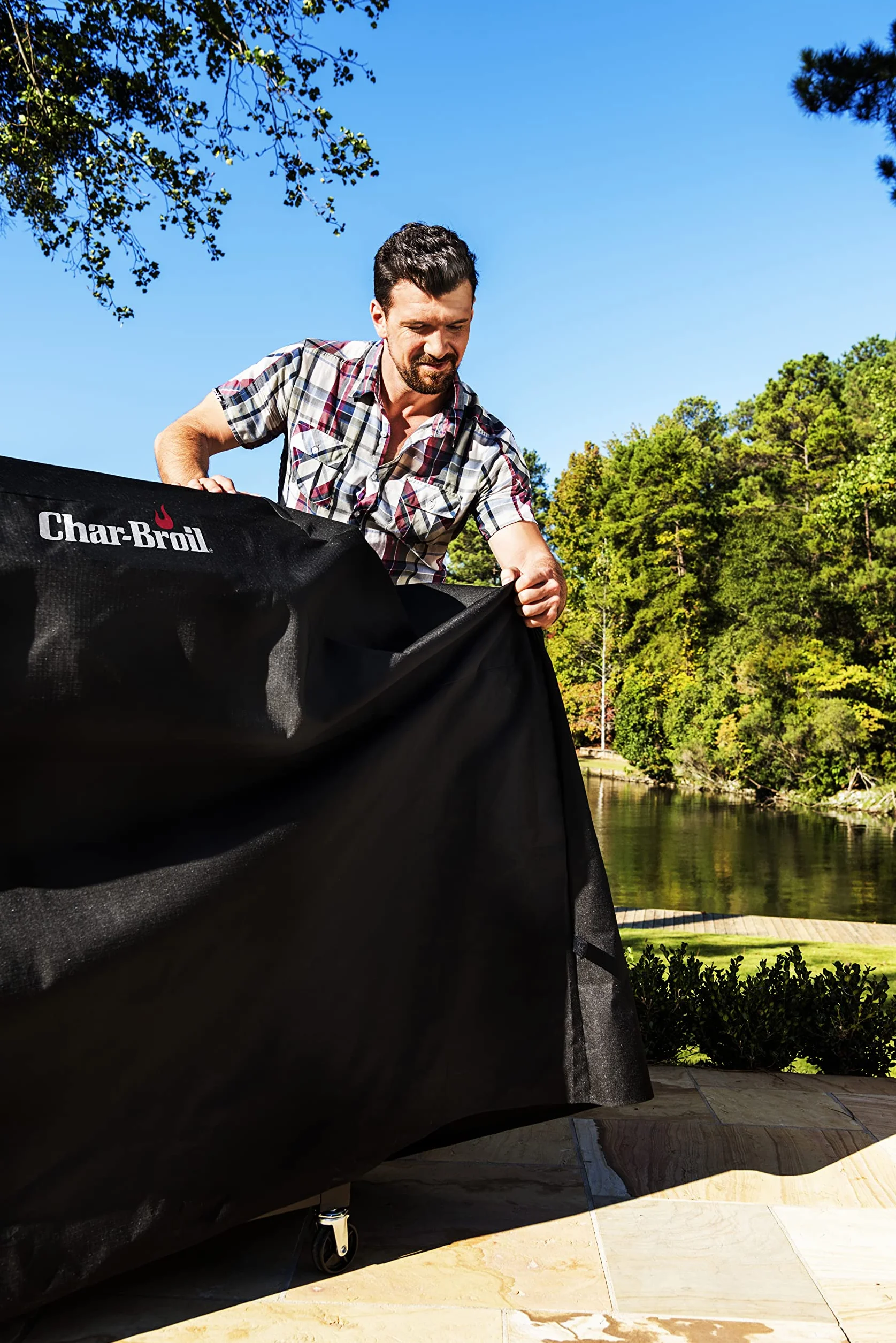 Char-Broil 140384 - Barbecue a gas con 2 brucatori, coperchio di protezione dagli agenti atmosferici, colore nero.