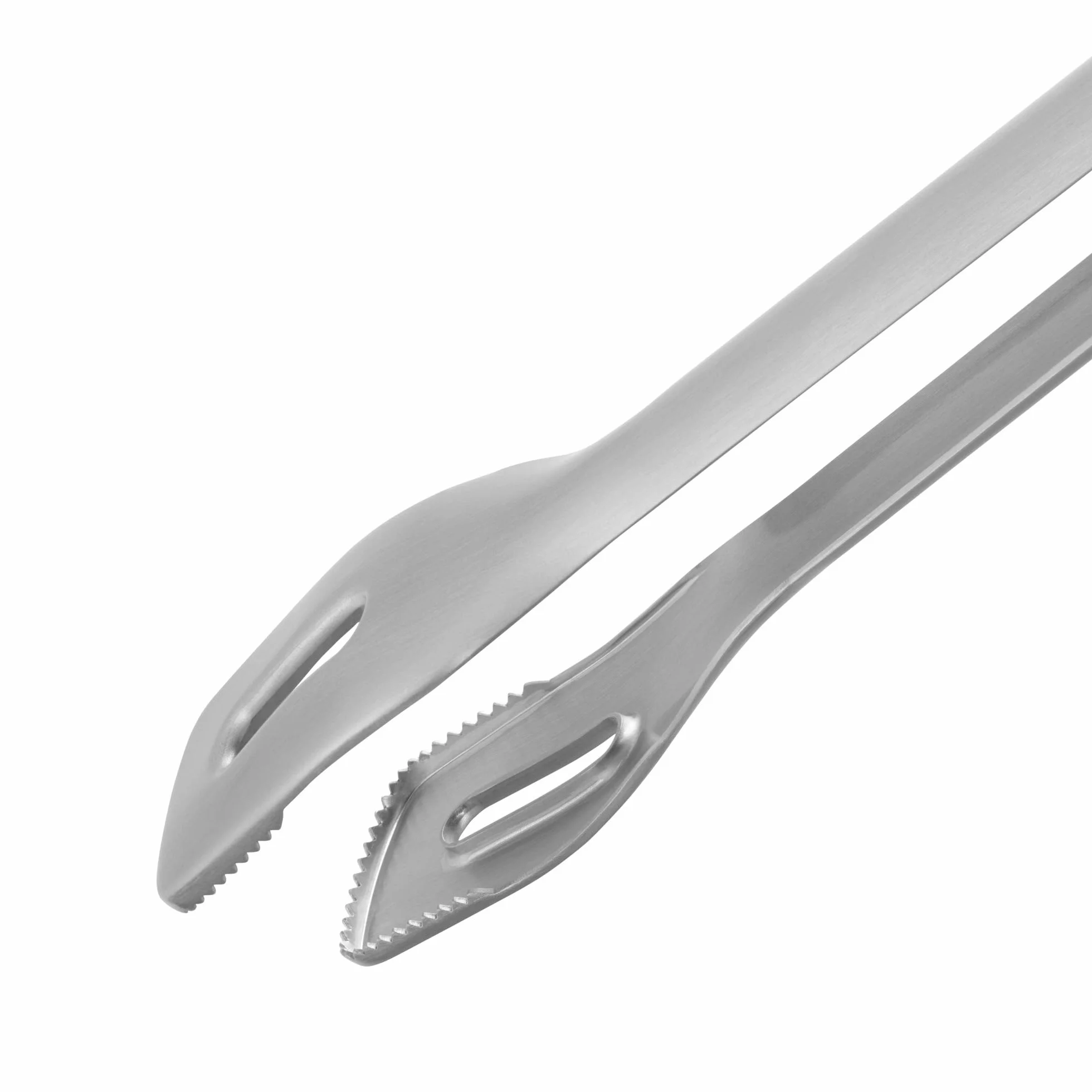 WMF 1892866030 BBQ - Pinza per barbecue, 44 cm, per bistecche, pesce, verdure, meccanismo di bloccaggio, salvaspazio, in acciaio INOX 18/8