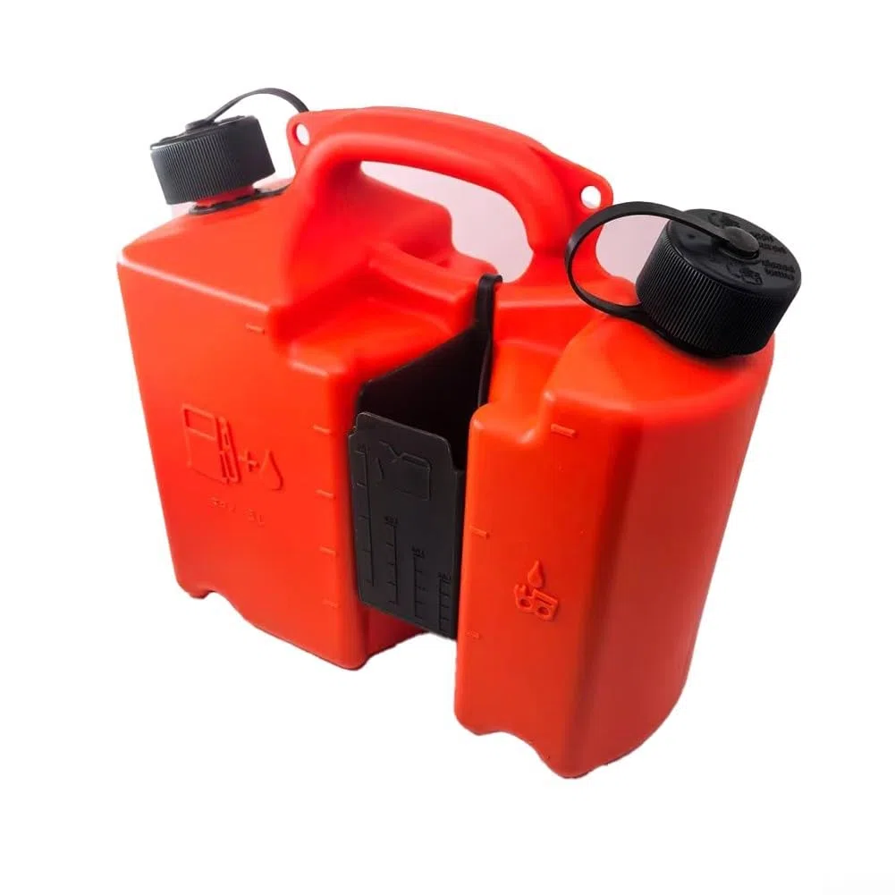 Tanica combinata di olio, tanica da 5 litri di carburante e olio per barra, con porta attrezzi per motosega