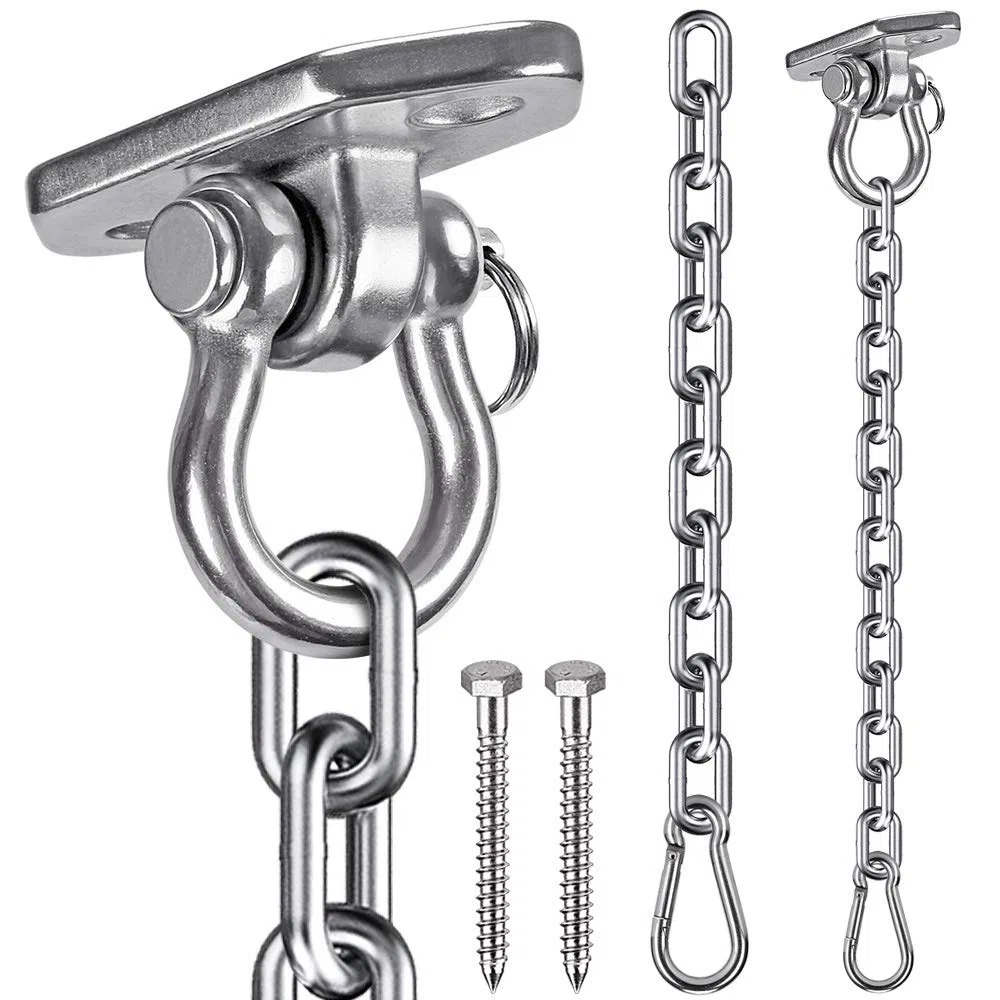 Gancio per Soffitto, Supporto per Sacco da Boxe Fissaggio a Muro con Catena per Sedia Sospesa, Parco Giochi, Altalena, Yoga, Palestra, Sacco Pesante, Hardware per Amaca, 450kg