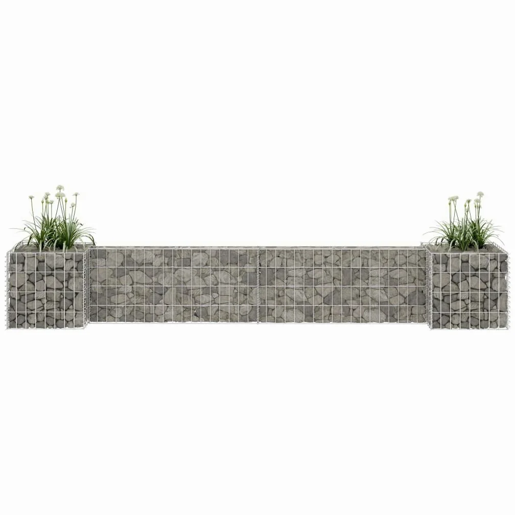 vidaXL Gabbione per Fioriera ad H Gabbia Rete per Aiuola Accessori Arredo da Giardino Giardinaggio Orto Rialzato in Filo di Acciaio 260x40x40 cm