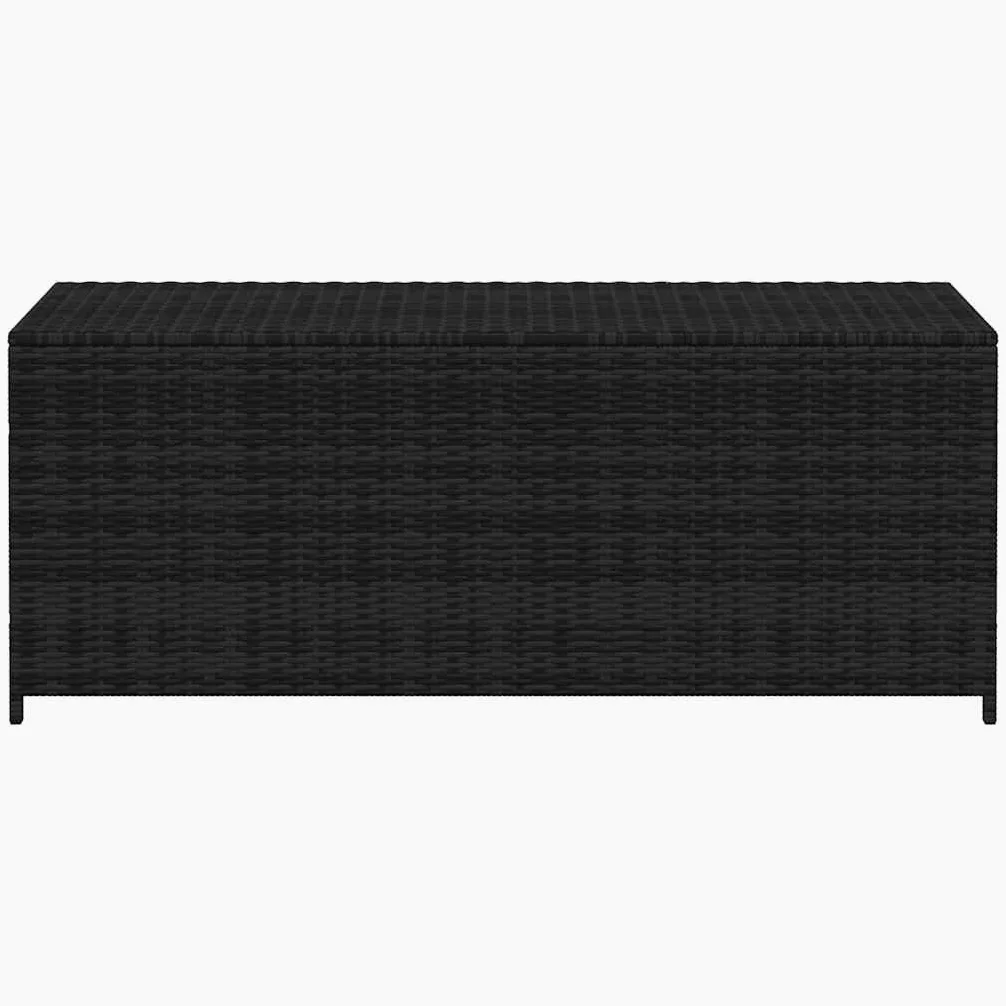 Scatola portaoggetti da giardino in resina intrecciata, 150 x 50 x 60 cm, colore: Nero | Uso come panca, telaio in acciaio verniciato a polvere, stoccaggio cuscini coperte ninnoli