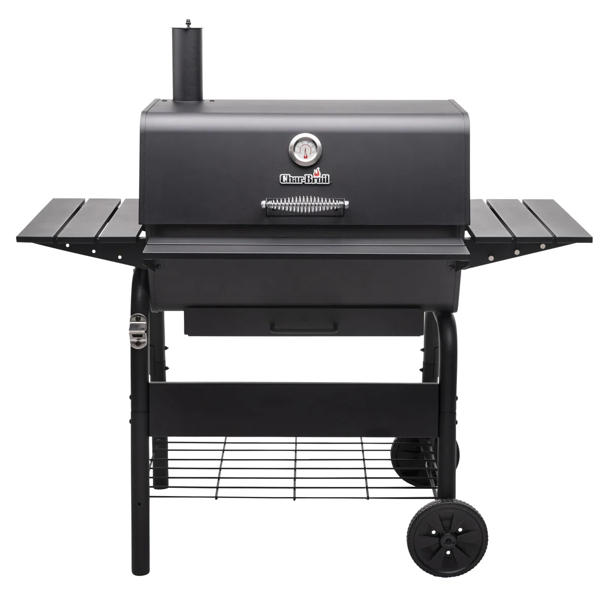 Char-Broil Barbecue a Carbone Charcoal L con Griglia Regolabile e Camino | Ideale per +6 persone, Termometro, Raccogli cenere, Grandi ruote, Ripiani con ganci, Compatibile con Charcoal 2Go
