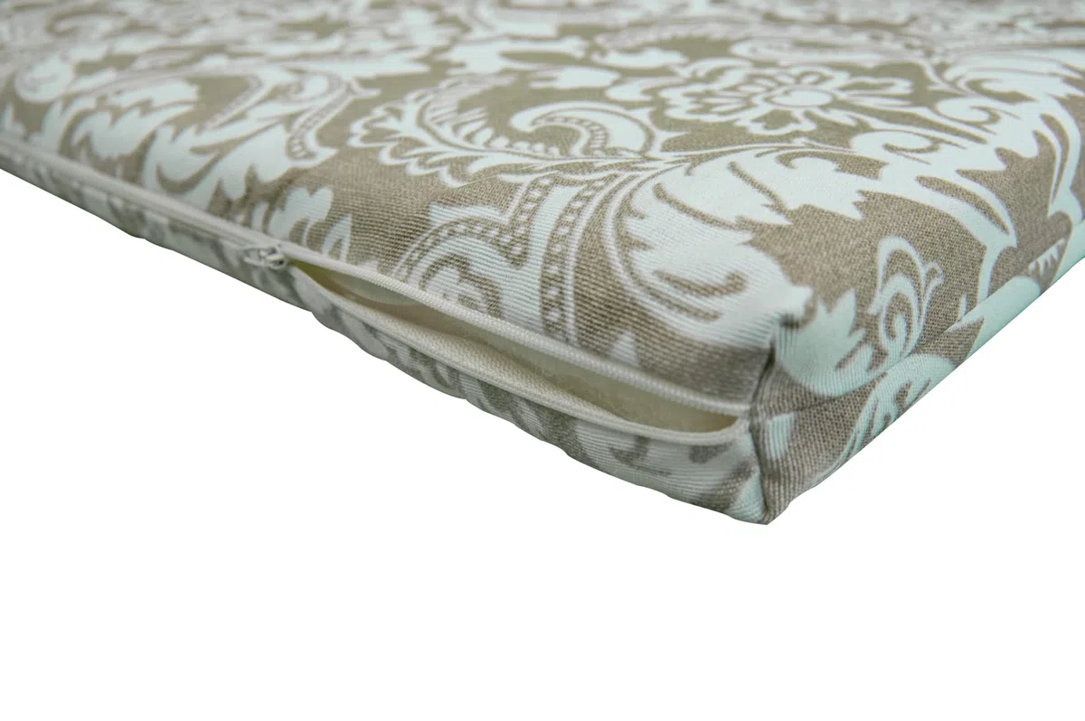 GHIOCUSCINI | Set di 4 Cuscini da Esterno per Salottino in Rattan, Fantasia DAMASCO, Tessuto Cotone/Poliestere, Sfoderabile, 58 x 51 cm, Alto 5 cm, Made in Italy