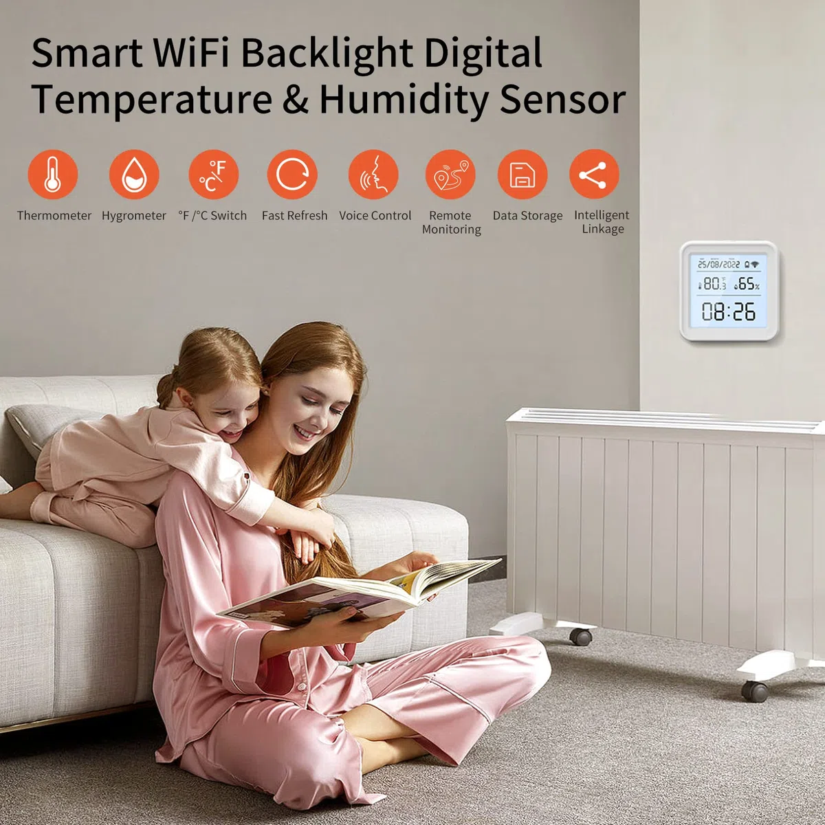 eMylo Termometro Igrometro Ambiente WiFi, Umidità e Temperatura Interno Bluetooth con App Intelligente Registrazione Dati per Camera Serra Garage Cantina di Vini