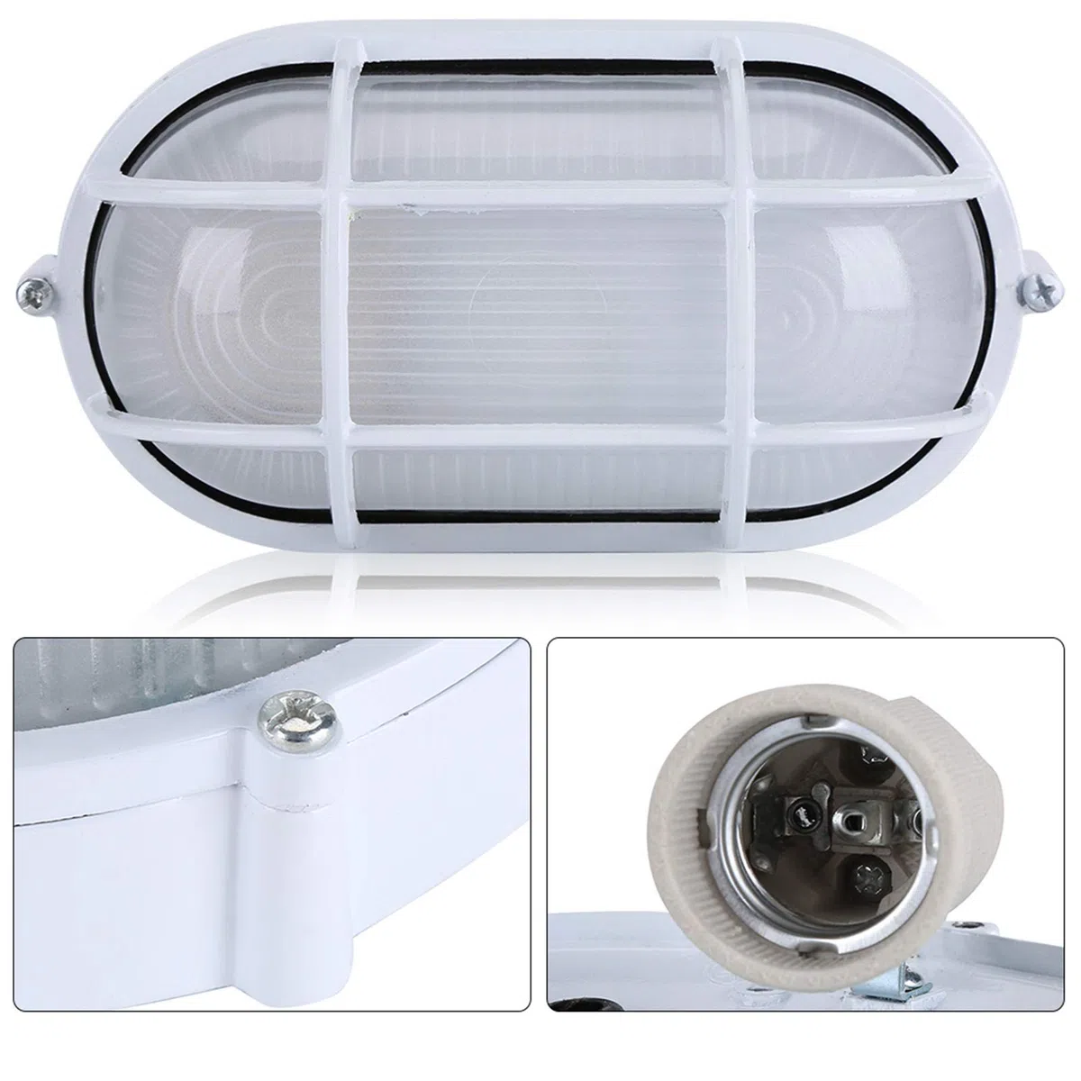 Luci per Sauna Ad Alta Temperatura, Luce per Bagno Turco per Sauna Paralume Protezione Ovale a Prova di Esplosione Resistente al Vapore (Ovale)