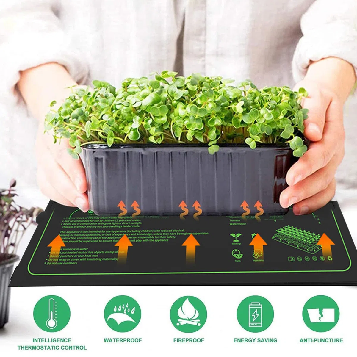 Tappeto Riscaldante per Piantine Tappetino Riscaldante per Piante da Interno per la Germinazione IP67 Impermeabile Tappetino Riscaldante Germinazione, per piantine, Rettile Anfibio, 52 x 25cm