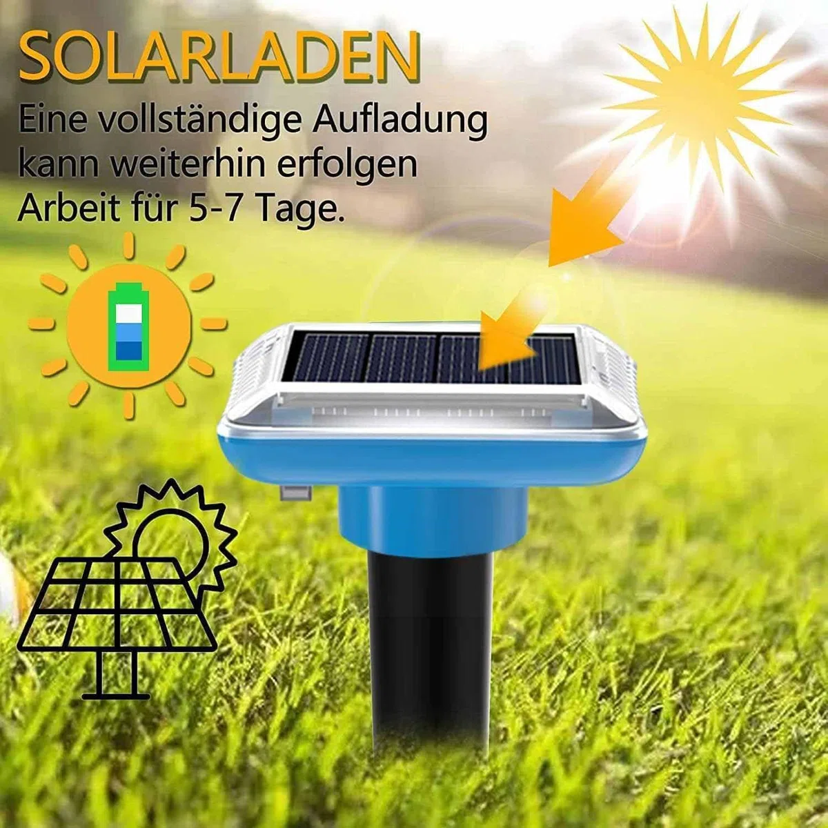 Scaccia Ultrasuoni Solare, Repellente per Topi 4 Pezzi,Repellente Ultrasuoni Solare con Impermeabile, Dissuasori per Talpe,Anti Talpe,Gopher, Serpenti