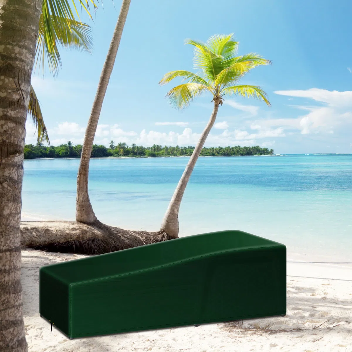 Garden Sunbed Lounger Cover con cordoncino, impermeabile, antivento, anti-UV, PE 220 x 80 x 35/55 cm, in tessuto per esterni, patio Sun Lounger F1SLC040