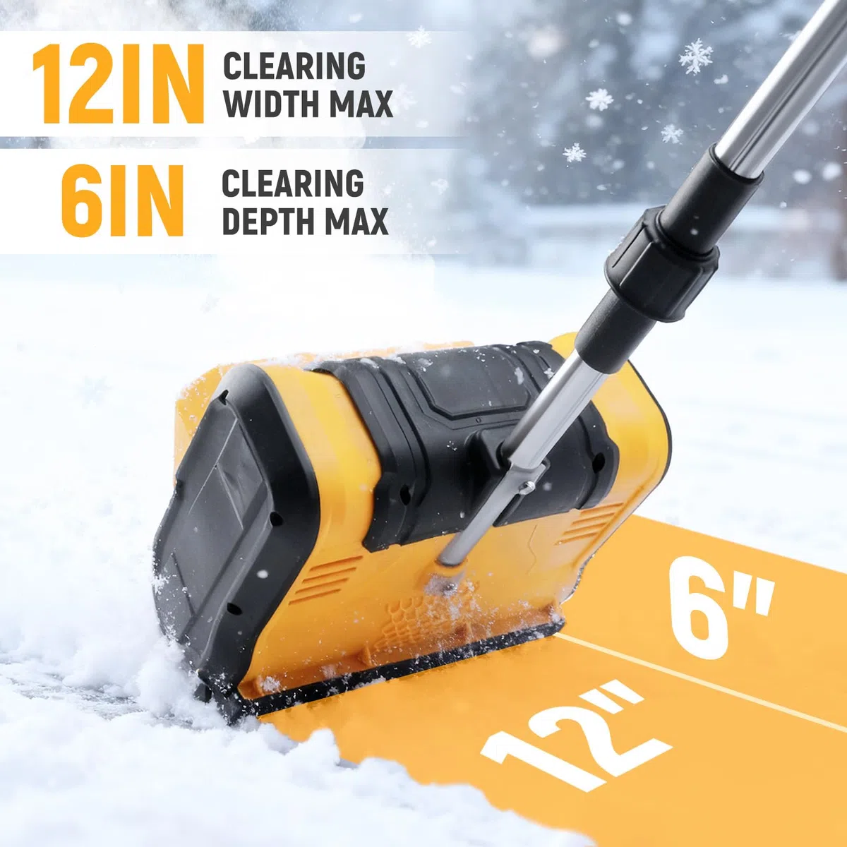 Fresa Spazzaneve a Batteria, Spazzaneve Elettrico con 2 batterie 5 C Larghezza di Lavoro 30 cm, Distanza di Espulsione 6 – 8 m, Altezza Massima Della Neve 10 cm