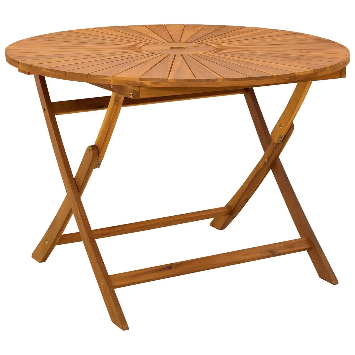 vidaXL Vouw Tuin Tafel Naturel Ø110 x 75 cm Massief Acaciahout