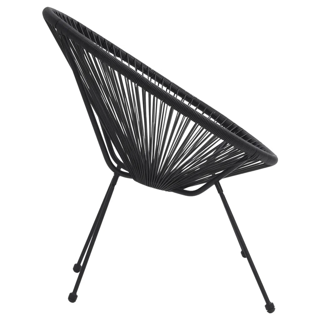 BERARDI | Sedia lounge EGG acapulco da interno ed esterno, design ergonomico in polyrattan nero e struttura in acciaio impermeabile e resistente, Colore nero, Nuova edizione