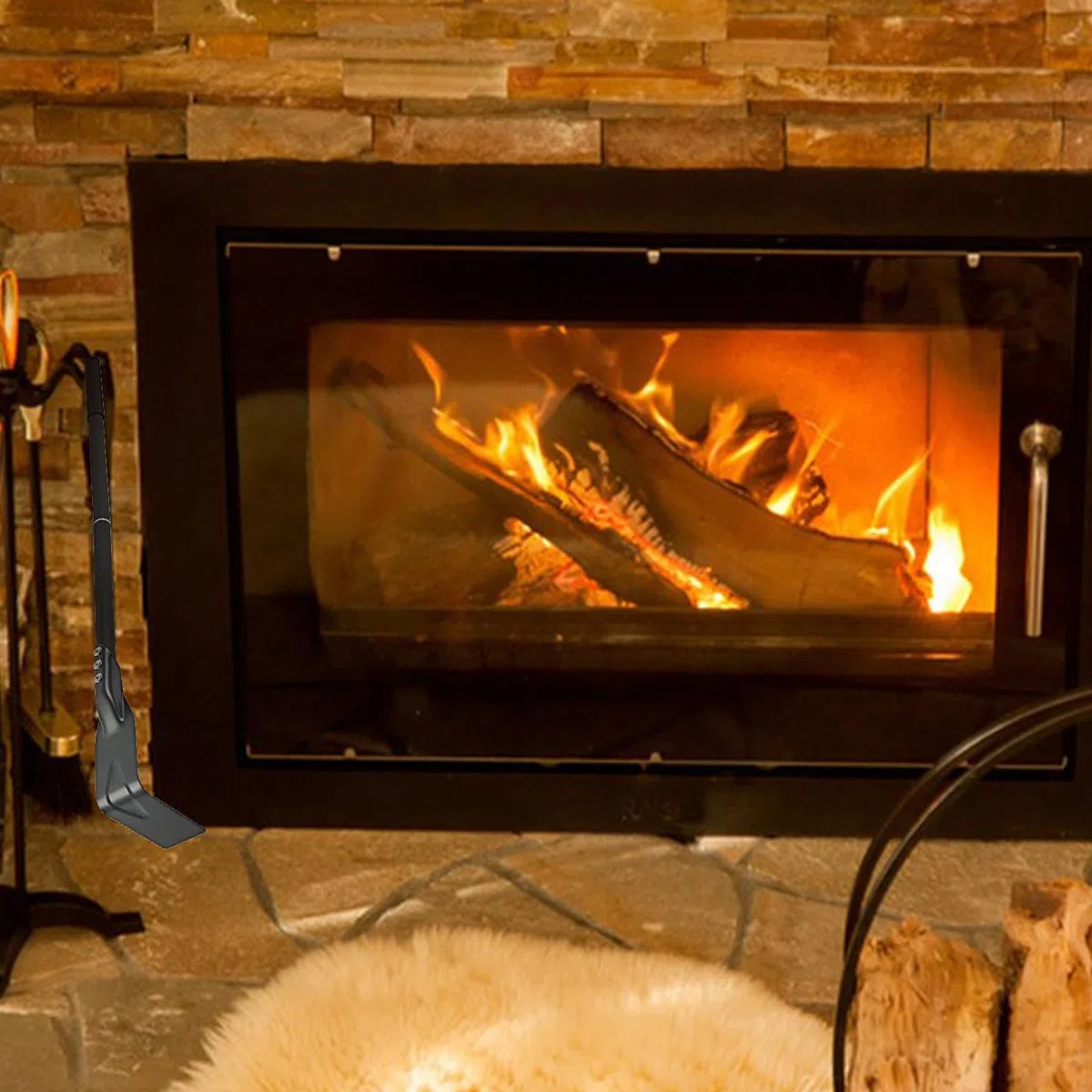 Grill, rastrello per cenere con manico lungo, per cenere per stufa, raschietto per fornelli, grill, forno per pizza