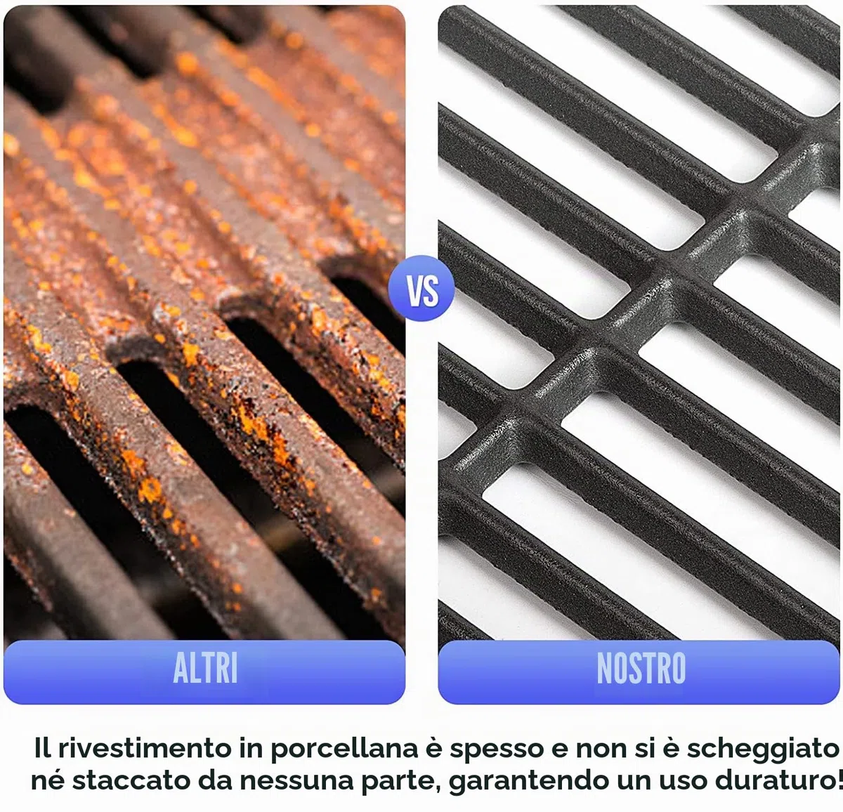 Griglia da 44,5 cm per Weber Spirit I & II 200 210 (Pulsanti Anteriori) E210 E220 S210 S220, Ricambio per Weber 7637 in Ghisa