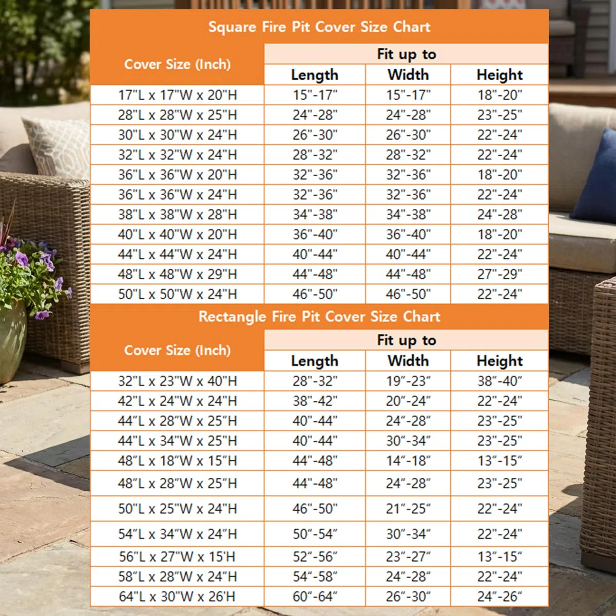 Copertura quadrata per braciere a gas, di alta qualità, in tessuto resistente con rivestimento in PVC, 100% impermeabile, adatta per braciere da 83,8 cm, 86,4 cm, 88,9 cm, 91,4 cm, 91,4 cm (lunghezza
