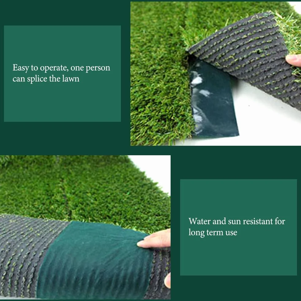 Jenngaoo Nastro Autoadesivo per Cucitura in Erba, Nastro Artificiale per l'erba per le Giunture per Unire il Tappeto Verde del Giardino del Tappeto (15CM X 10M)