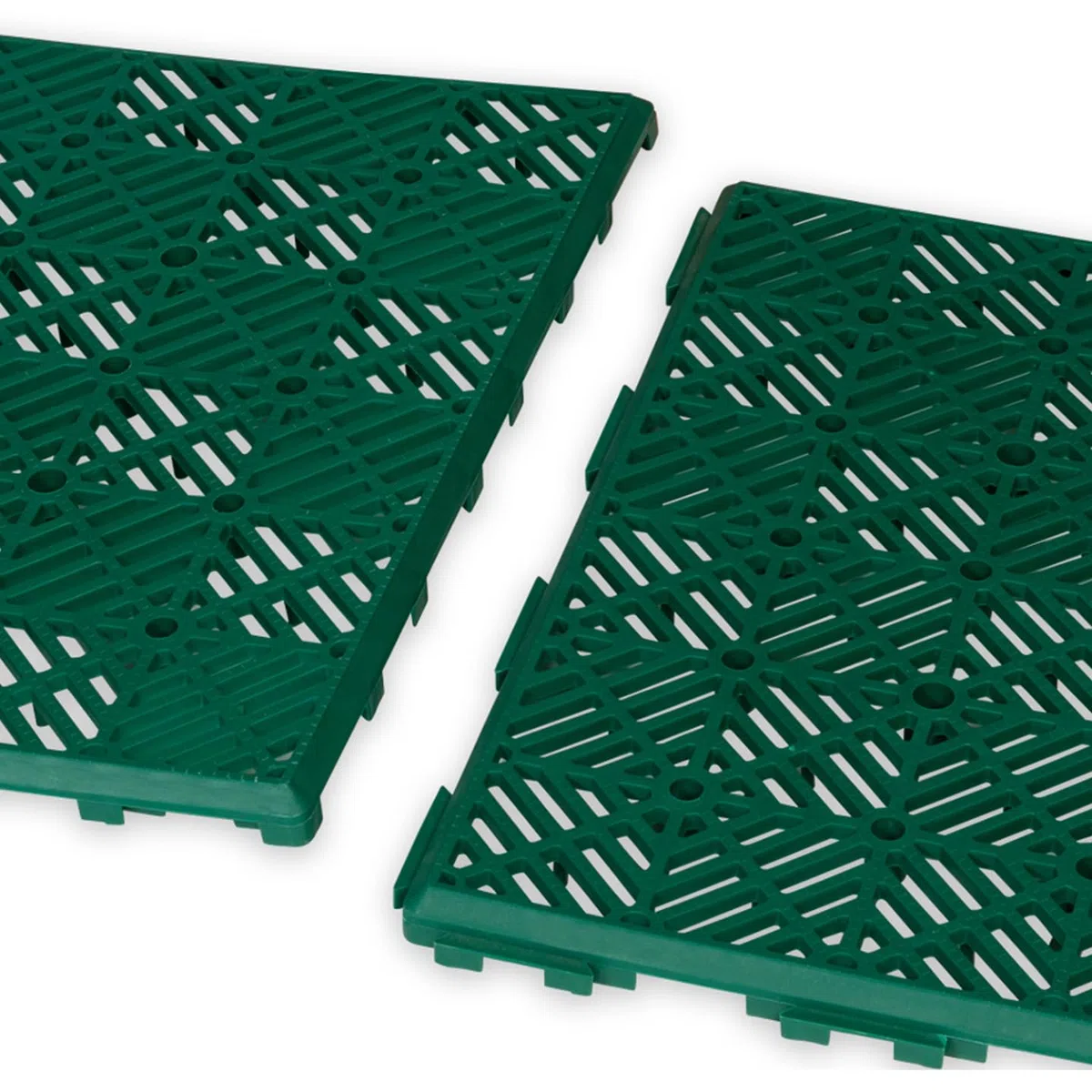 IDMarket - Set 10 pezzi piastrelle plastica pavimento giardino verdi 29,5x29,5 cm