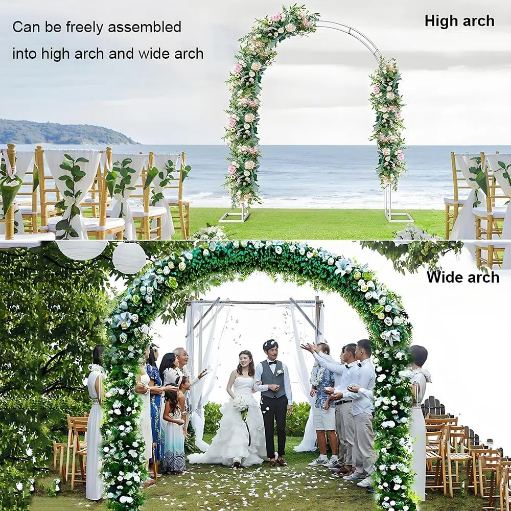 Arco da giardino in metallo, traliccio per piante rampicanti, supporto per glicine, pergola robusta per prato, decorazione per matrimoni, 140-280 cm, bianco, decorazione per esterni durevole