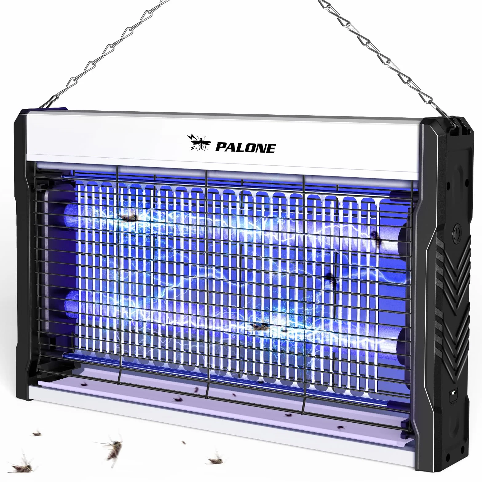 PALONE Lampada Antizanzare 3200V, 2 UV LED Zanzariera Elettrica, USB Lampada Zanzare Protezione al Tatto con Catena und Vassoio per l'uso in interni e nel patio
