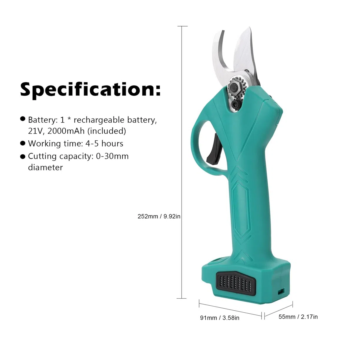 Potatore Elettrico Senza Fili Potatura Cesoia Efficiente Albero da frutto Bonsai Potatura Rami Taglierina Strumento paesaggistico,Operazione controllata(Blauw)