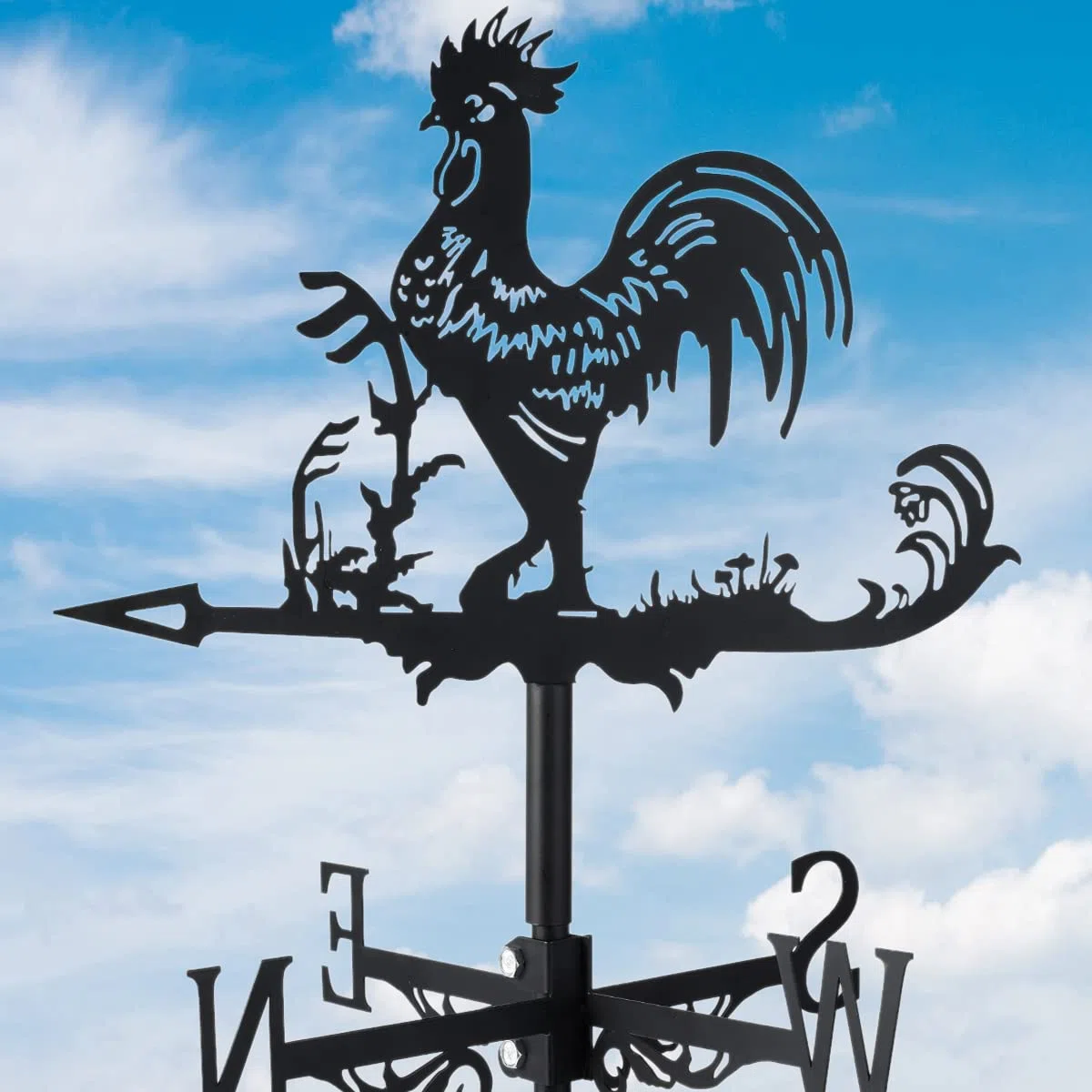 Segnavento In Acciaio Inox, Banderuola A Forma Di Gallo, Indicatore Di Direzione Del Vento Per Giardino, Cortile, Fattoria, Decorazione, Nero