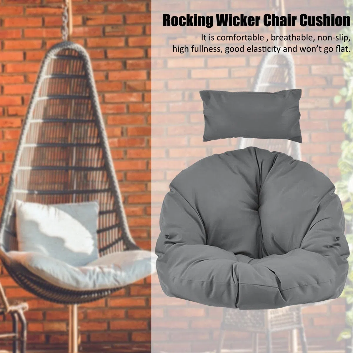 WEITING Cuscino per Poltrona sospesa, Massimo Comfort, Ideale per Sedia a Dondolo o Camera da Letto