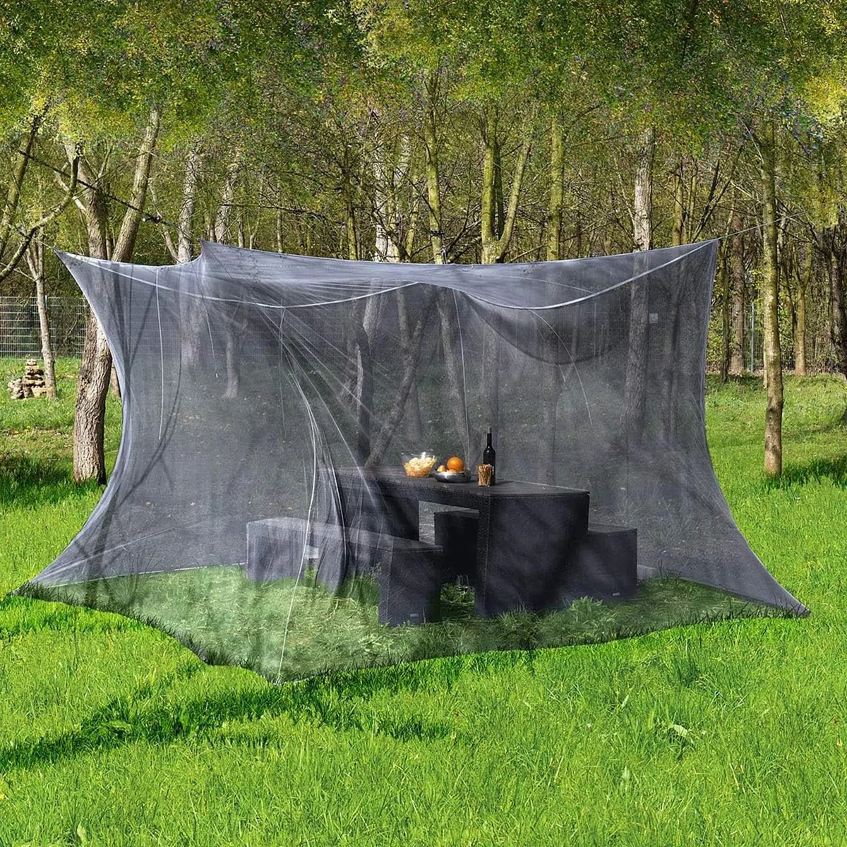 Tenda Zanzariera - Gazebo Esterno Anti-Insecti Con Porte A Zip, Rifugio In Rete Portatile Per Giardino, Campeggio, Patio E Barbecue, Montaggio Facile (300x300x250cm)
