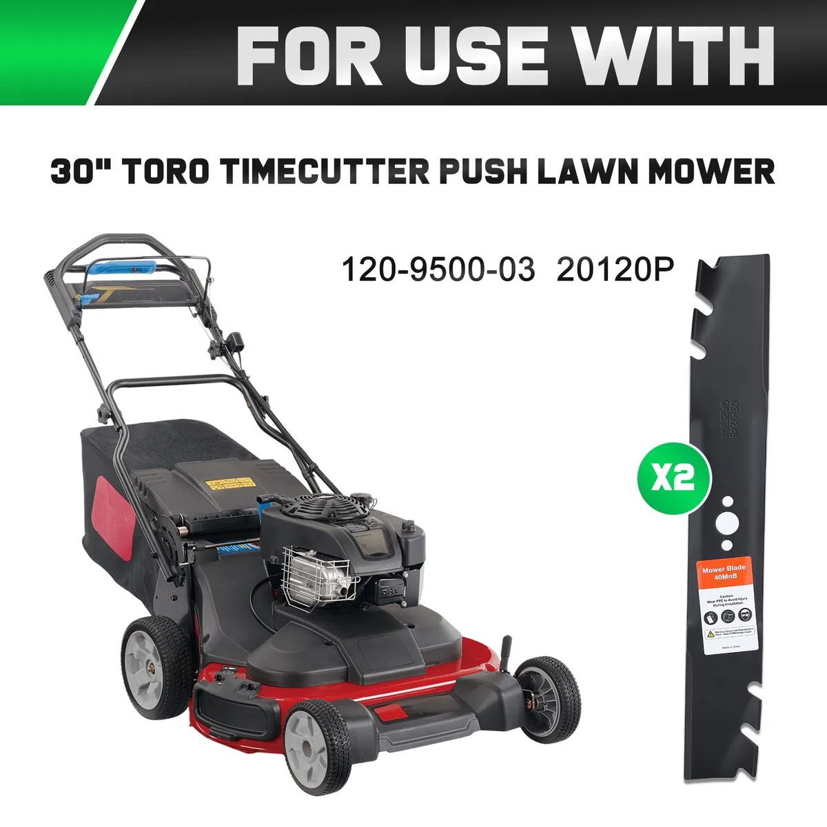 Grasscool Timemaster - Lame per pacciamatura per Tosaerba Toro 20199, 20200, 20975, 20977, Ricambio per Tosaerba 20120P 120-9500-03