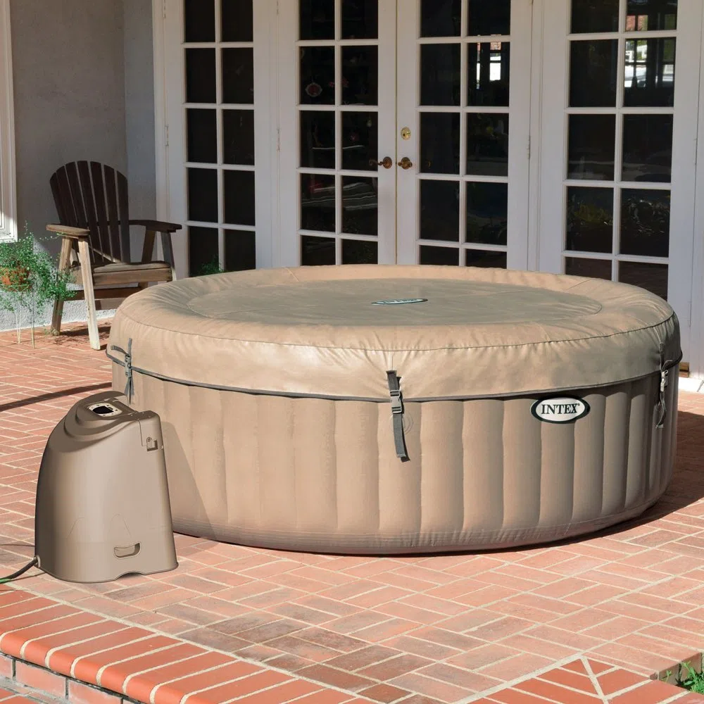 Intex 28404 - Pure Spa Bubble Therapy con Pompa, 795 litri, Riscaldatore e Sistema Purificazione Acqua, 196x71 cm, 4 Posti, Beige 2018