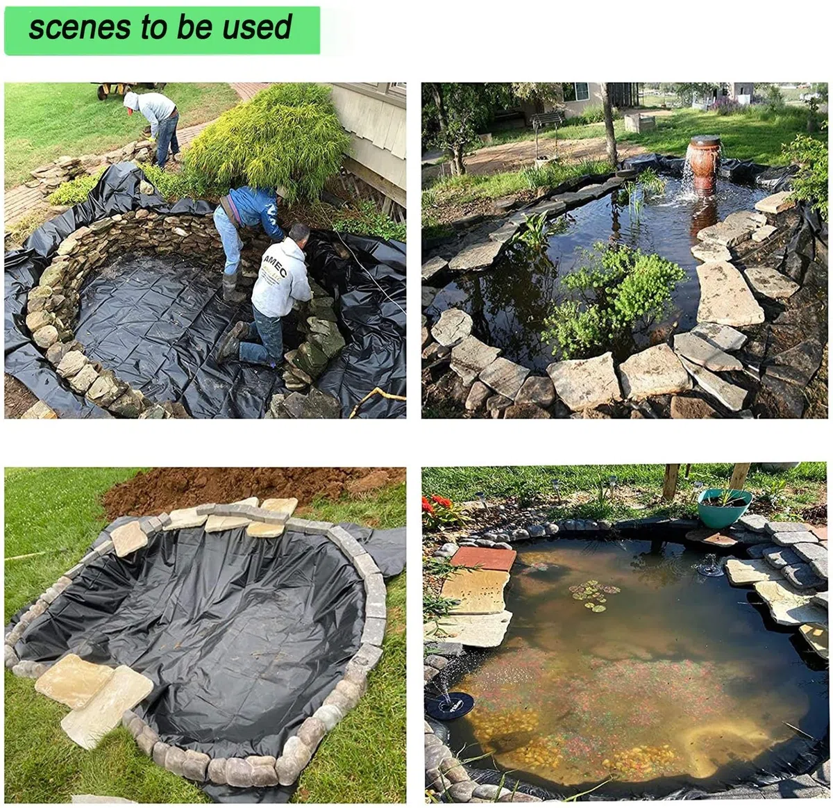 Bul - Rivestimento in gomma per laghetti, resistente, impermeabile, per stagni e piscine da giardino, spessore 0,12 mm, soluzione paesaggistica per progetti tic