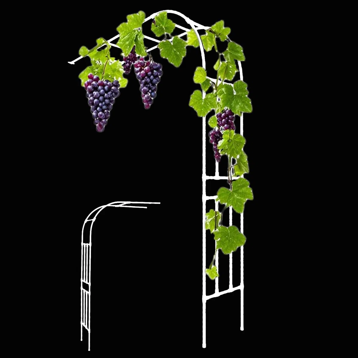 Arco da giardino regolabile in metallo bianco, 60-300 cm di larghezza x 240 cm di altezza, traliccio decorativo per piante rampicanti, pergolato semicircolare da parete, perfetto per giardini e