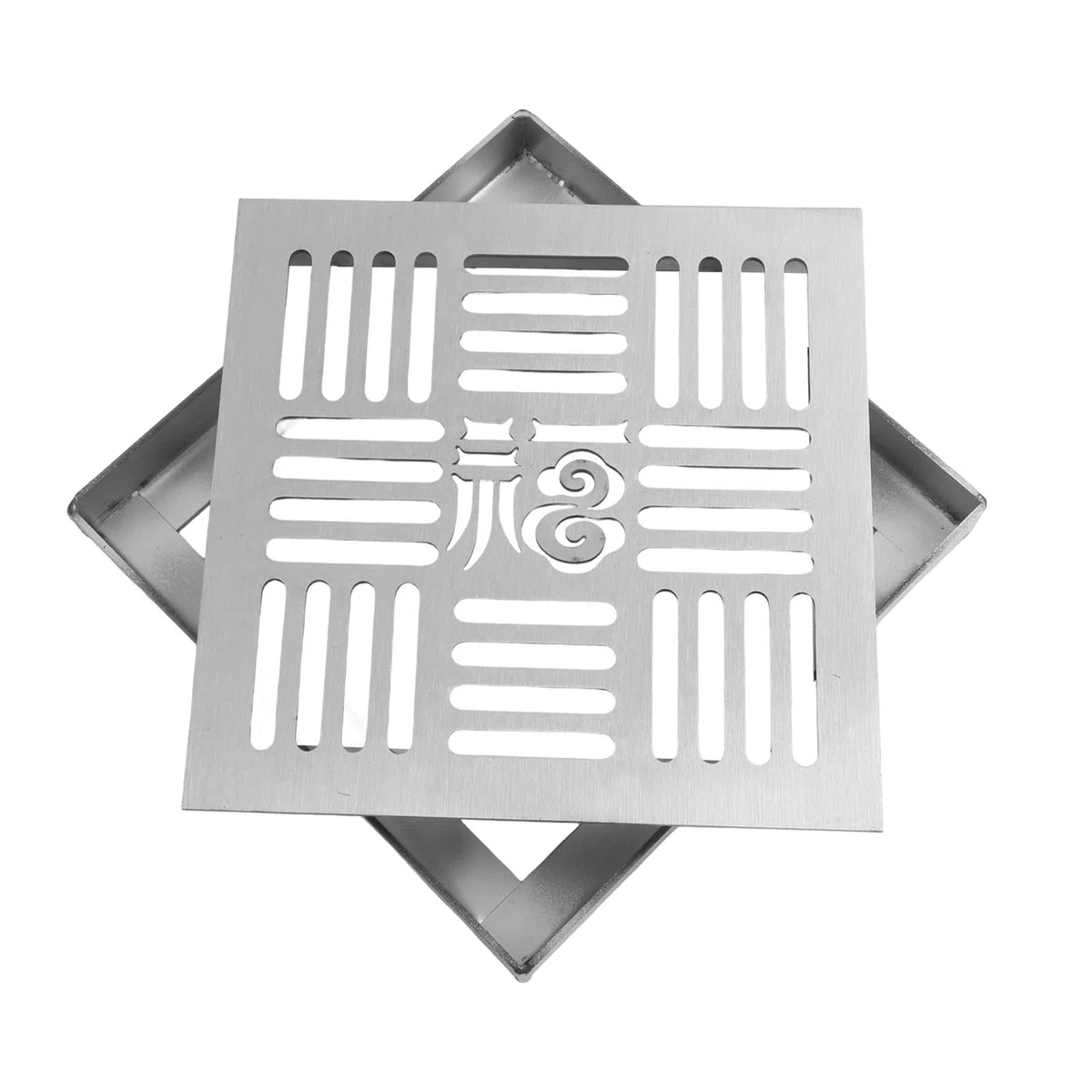 Griglia di scarico in acciaio inox, griglia di drenaggio per esterni, per pavimentazione di casa, cortile, patio commerciale (150 x 150 x 20 x 2 mm)