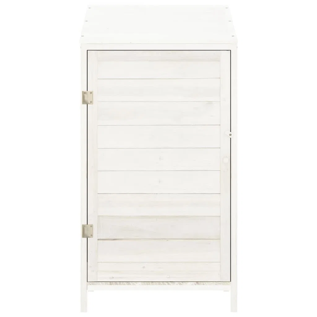 Casetta per attrezzi in legno massiccio di abete bianco, 55 x 52 x 112 cm, con telaio stabile e ampio spazio per attrezzi da giardino e utensili da giardino, robusta casetta da giardino in legno
