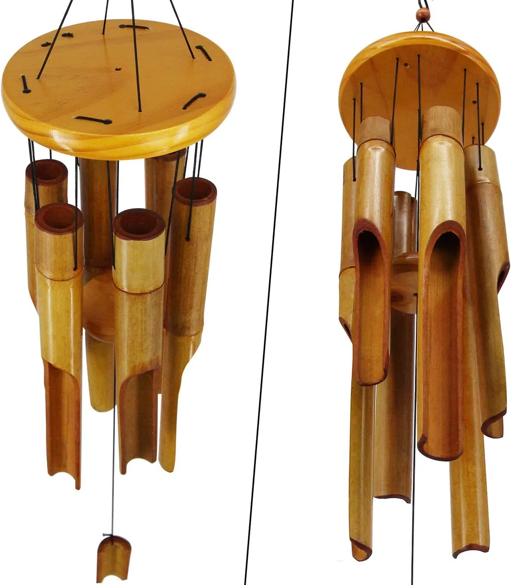 Campanelli a vento in bambù per esterni, campanelli a vento in legno con melodia profonda, 76,2 cm, classico scacciaspiriti da giardino zen per relax, grazia. Decorazione per la casa per patio,