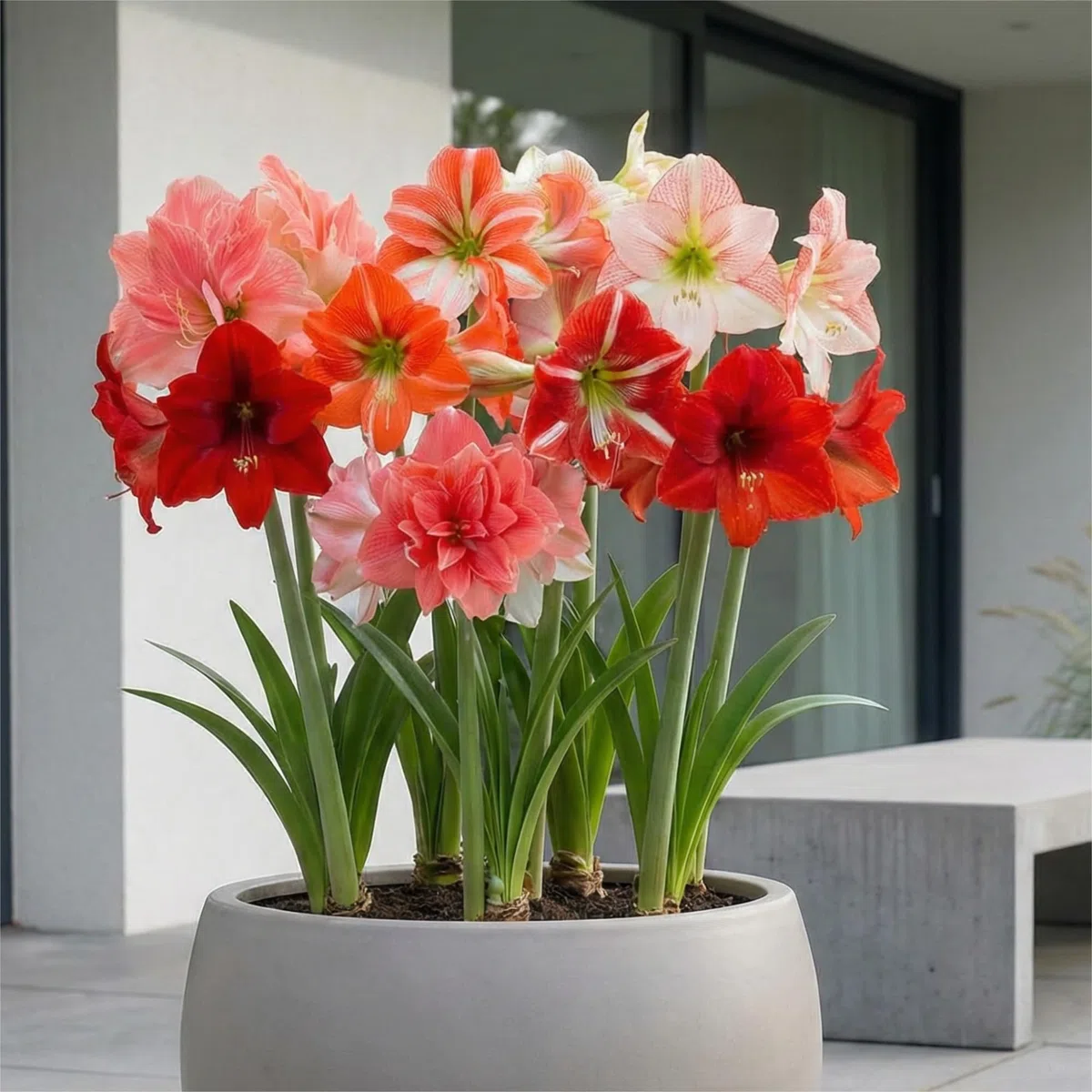 Bulbi di Amaryllis Surprise Collezione - 10 Bulbi Fiori in grande formato 26/30 - Piante e Fiori Esclusivi dall'Olanda - Autentici Hippeastrum (non semi, senza cera e non artificiali)